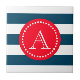 Blue and white navy pattern tile