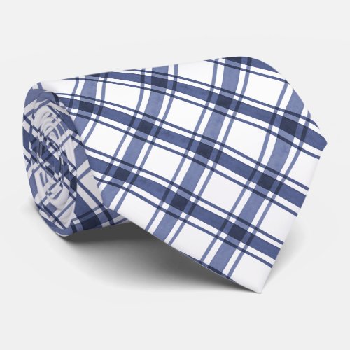 Blue and White Neck Tie