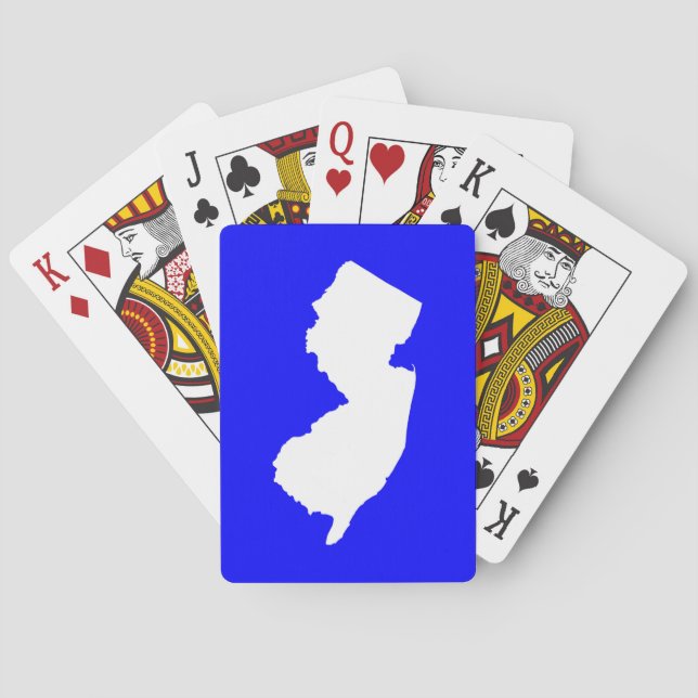 Blue and White New Jersey Poker Cards (Back)