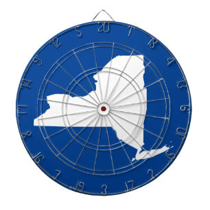 Blue and White New York Dart Board