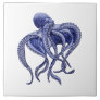 Blue and white Octopus  Ceramic Tile