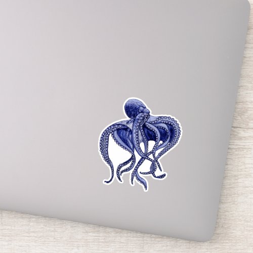 Blue and white Octopus  Sticker