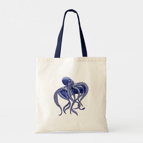 Blue and white Octopus  Tote Bag