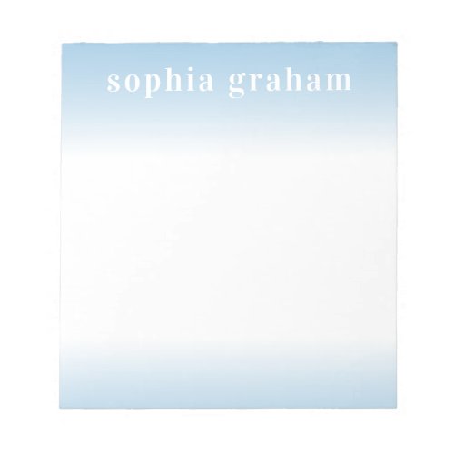 Blue and White Ombre Notepad