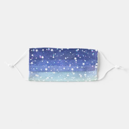 Blue and White Ombre Star Covid 19 Adult Cloth Face Mask