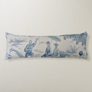 Blue and White Oriental Chinoiserie  Body Pillow