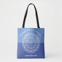 Blue and white owl mandala teacher appreciation