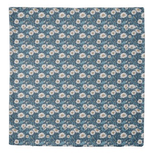 Blue and White Painted Floral Duvet Cover
