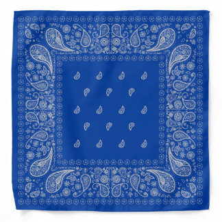 Blue and White Paisley Design Bandana