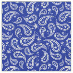Blue and White Paisley Pattern Fabric