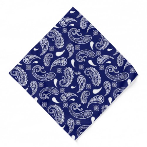 Blue and white paisley print  bandana