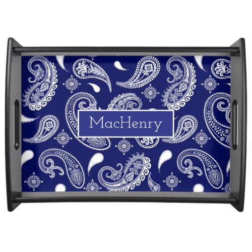 Blue and white paisley Serving Tray
