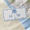 Blue and White Palm Palmetto Tree Monogram