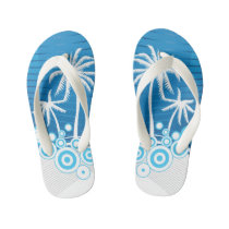 Blue and White Palm Trees - Kid's Flip Flops Blue and White Palm Trees - Kid's Flip Flops