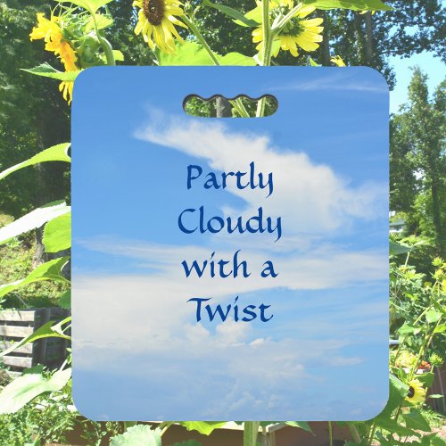 Blue and White Partly Cloudy with a Twist Garden Seat Cushion