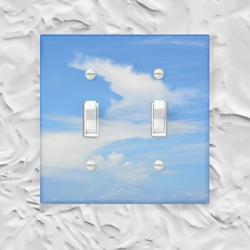 Blue and White Partly Cloudy with a Twist Light Switch Cover