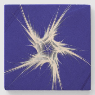 Blue and White Patriotic Star Square Coaster