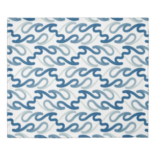 Blue and white pattern duvet cover