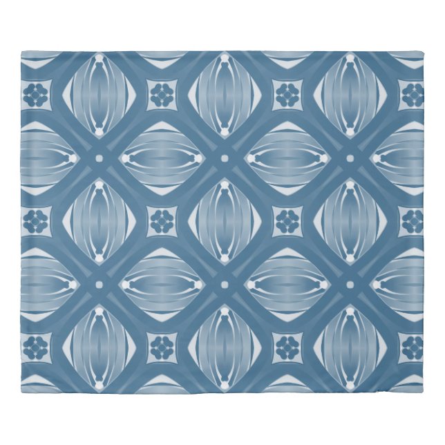 Blue and white pattern  duvet cover (Front)