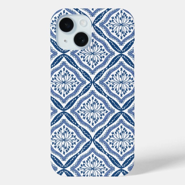 Blue and White Pattern iPhone case (Back)