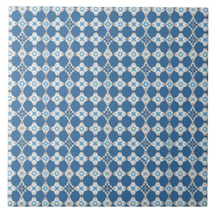 Blue and White Pattern Mediterranean Azulejo Ceramic Tile