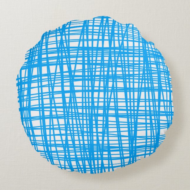 Blue and white pattern pillow (Back)