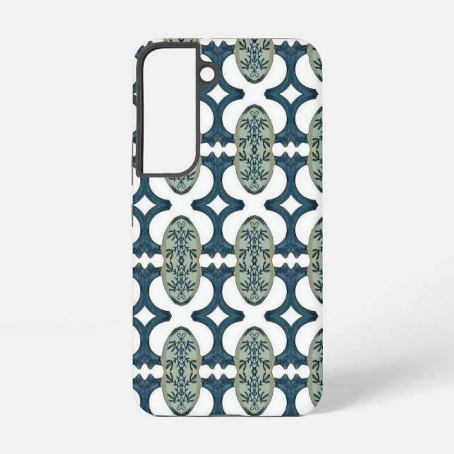 Blue And White Pattern Samsung Galaxy Case (Back)