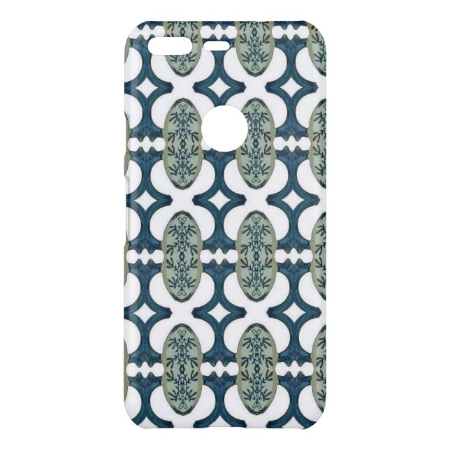 Blue And White Pattern Uncommon Google Pixel Case (Back)