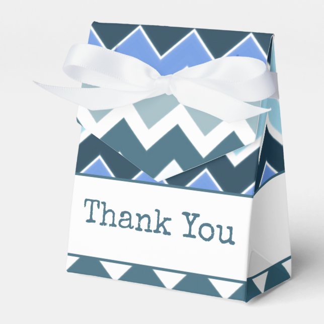 Blue and White Patterned Favor Boxes (Front Side)