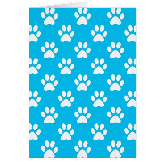 Blue and white paws pattern cards (Front)