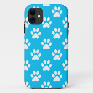 Blue and white paws pattern iPhone 11 case