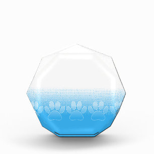 Blue And White Paws With Newsprint Background Award