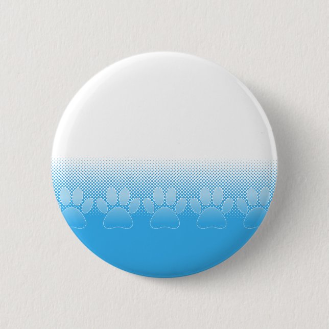 Blue And White Paws With Newsprint Background Button (Front)