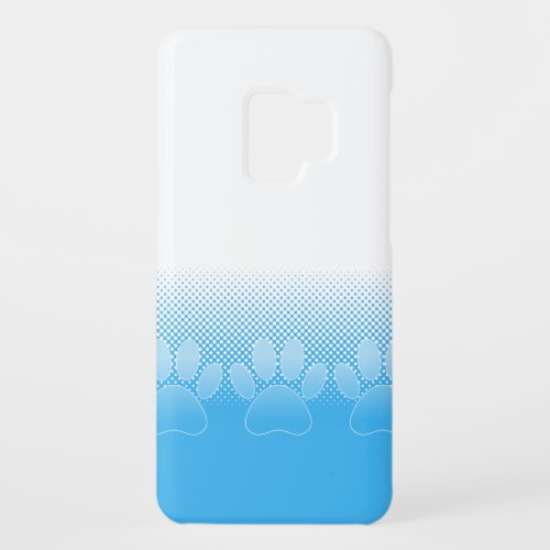 Blue And White Paws With Newsprint Background Case_Mate Samsung Galaxy S9 Case