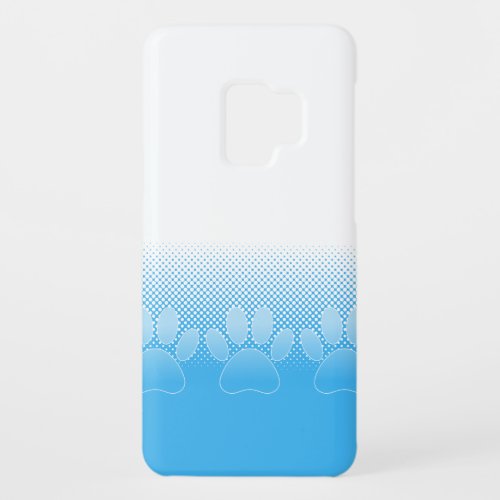 Blue And White Paws With Newsprint Background Case_Mate Samsung Galaxy S9 Case