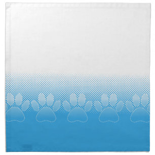 Blue And White Paws With Newsprint Background Cloth Napkin