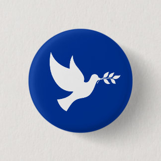 Blue and White Peace Dove Button