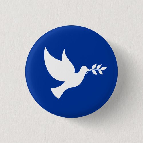 Blue and White Peace Dove Button