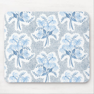 blue and white Pearl's Bouquet Mouse Pad
