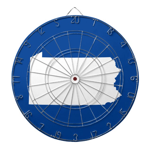 Blue and White Pennsylvania Dart Board (Front)