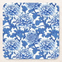 Blue and White Peony Chinoiserie Floral