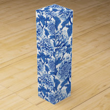 Blue and White Peony Chinoiserie Floral