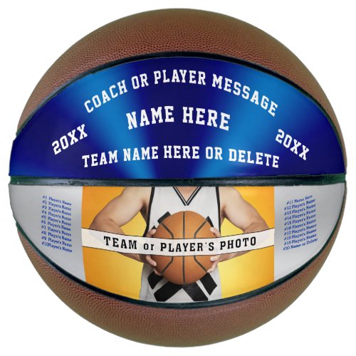 Blue and White Photo Basketball for Players Coach