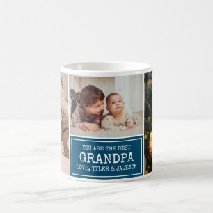 Blue and White Photo Collage for Grandpa Coffee Mug