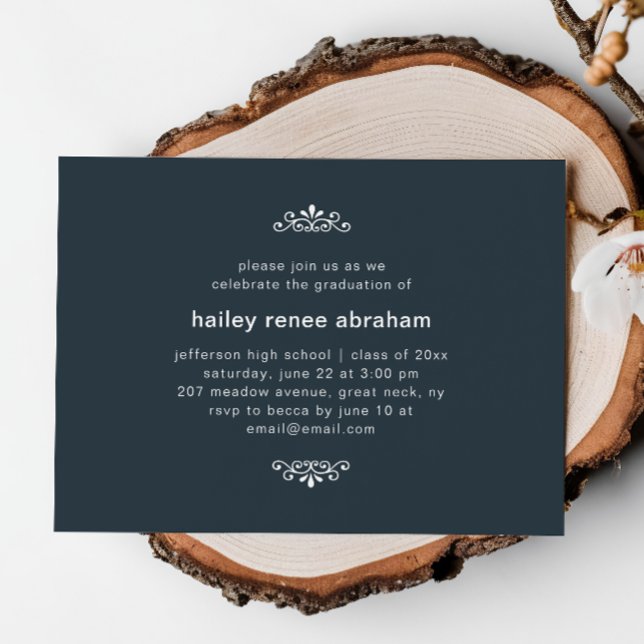 Blue and White Photo Graduation Party Invitation (Creator Uploaded)