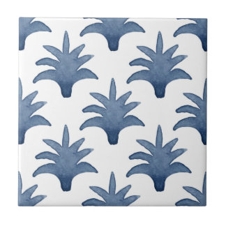 Blue and White Pinecone Tile