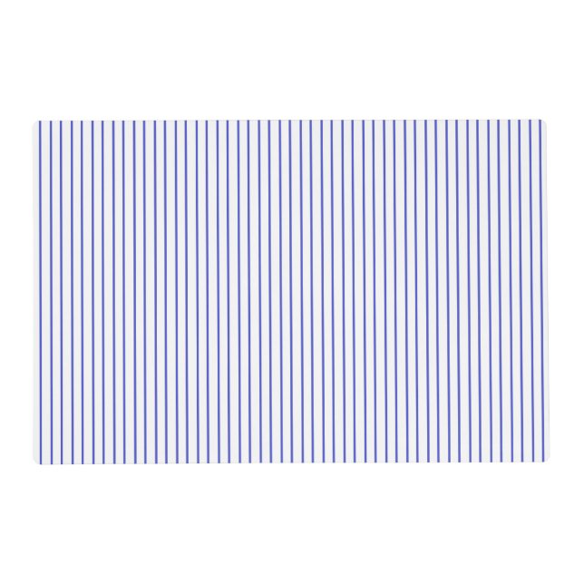 Blue and White Pinstripe Laminated Placemat (Front)