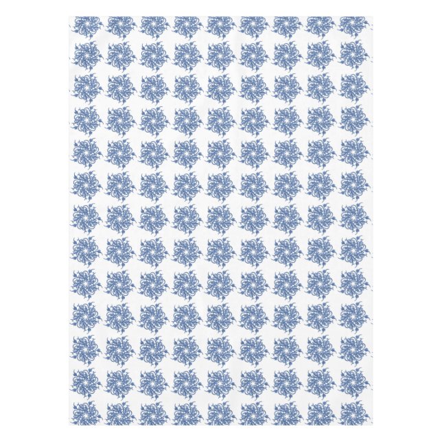 Blue and White Pinwheel Table Cloth (Front)