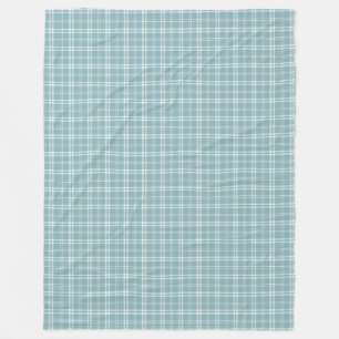 Blue and White Plaid Fleece Blanket