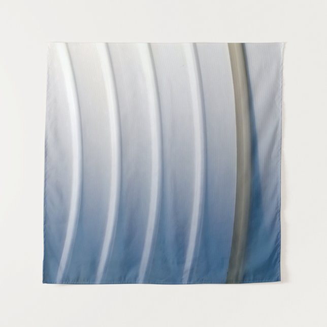 Blue and white plastic container tapestry (Front)